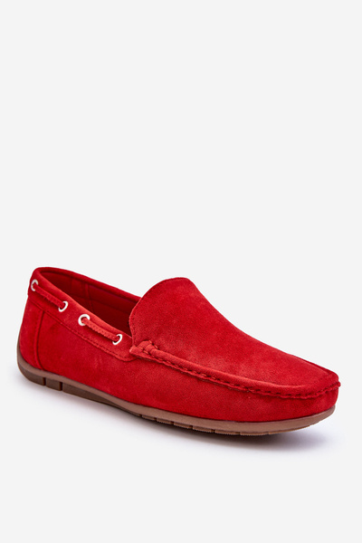 Men's Suede Slip-On Moccasins Red Rayan