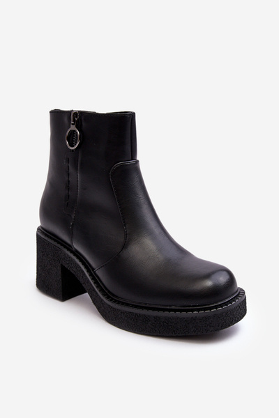 Women's Zipper Boots Black Romella