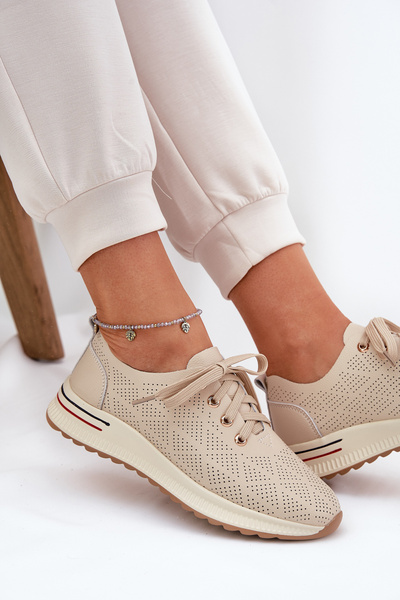 Chaussures en Cuir Légères Femme Artiker 54C1759 Beige