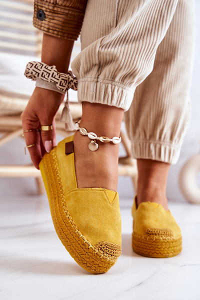 Suede Espadrilles Yellow Lesley