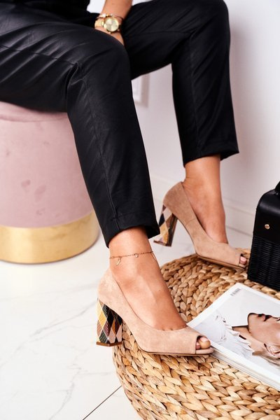 Suede Sergio Leone PB135 Beige Leather Creepers Pumps