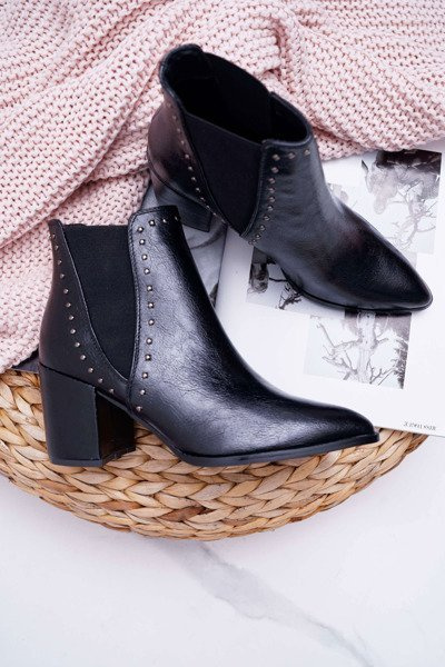 Bottines À Talons Avec Gommes Pour Femme Noir Trini