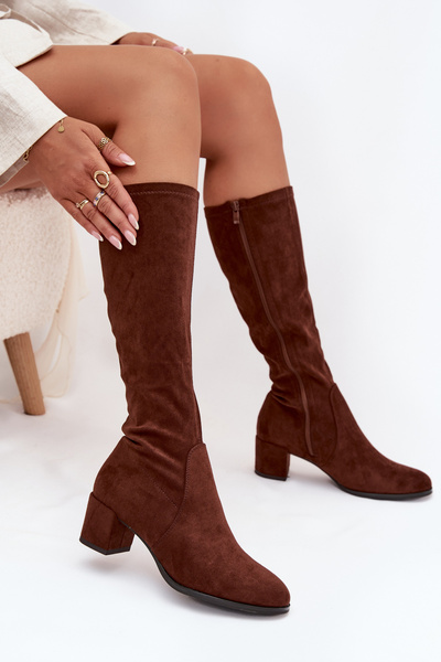 Bottes classiques en éco daim Sergio Leone KZ205 Marron foncé