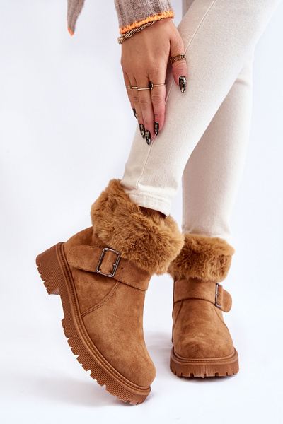 Wildleder-Reißverschlussstiefel für Damen mit Fell Camel Conquer