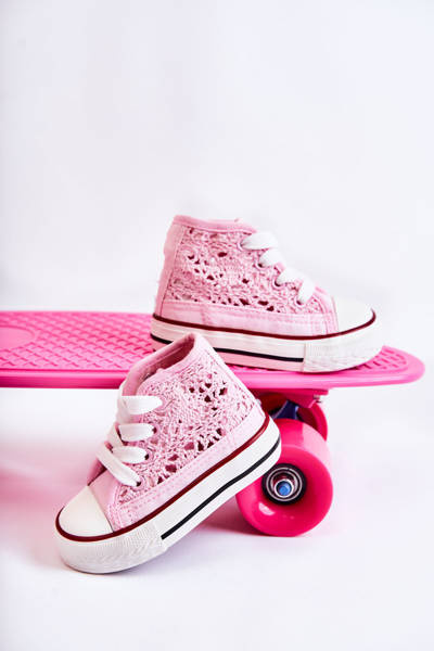 Baskets montantes Mona roses pour enfant