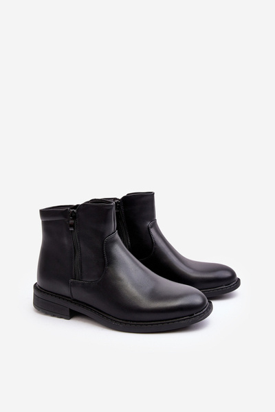 Bottines basses pour hommes avec fermeture éclair noires Brosta