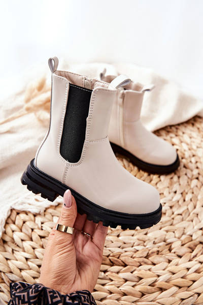Bottes Pour Enfants Isolées Beige Alanya