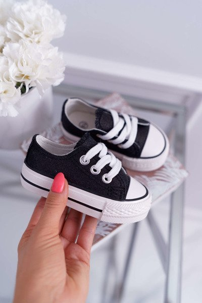 Adidași cu sclipici pentru copii Negru Misty