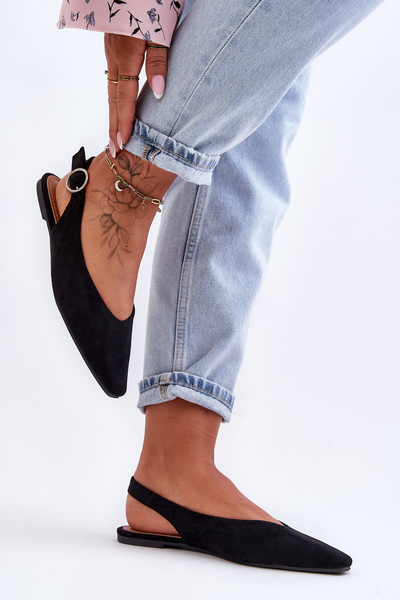 Ballerines En Daim Pour Femme Noir Kenra