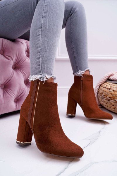 Bottes à talons camel pour femmes Domeno