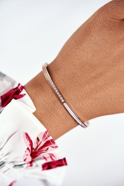 Damen Stahlarmband mit Zirkonen Roségold Guadiana