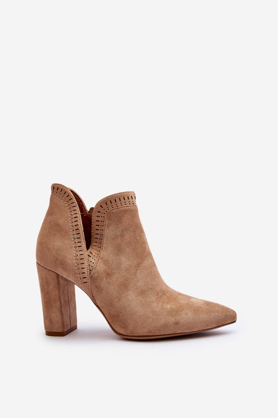 Bottines femme à découpe beige Kerestia