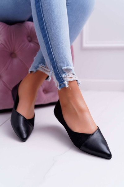 Damen Ballerinas Schwarz Tergo