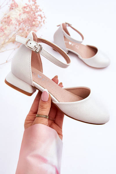 Sandales à Talons Bas Enfant Argent Clair Nelly