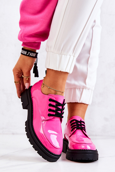 Lakkozott fűzős cipő La.Fi Pink Joselin