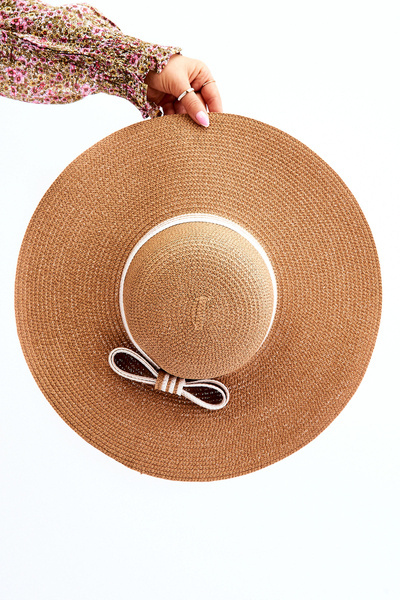 Chapeau Classique Avec Noeud Décoratif Beige