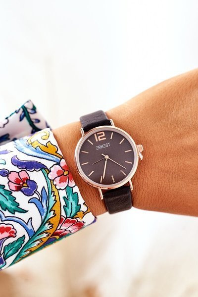 ERNEST Nickelfreies Lederarmband Schwarz