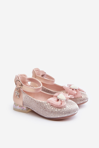 Kinderballerinas mit Schleife Rosa Nanthea
