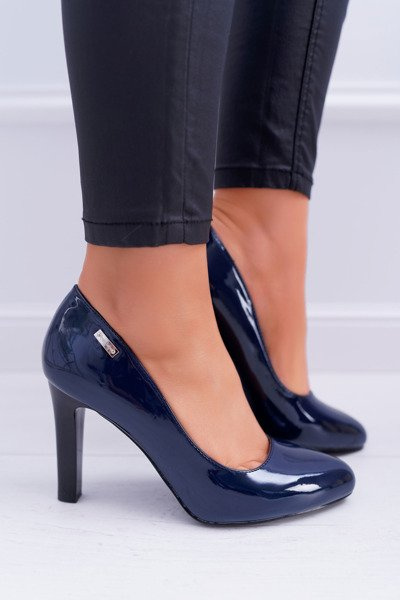 Damen Unlackierte Marineblaue Stiletto-Pumps Sergio Leone Campbell