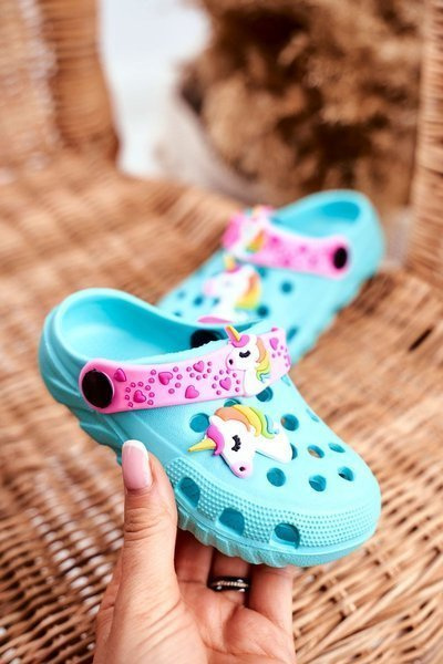 Pantofi pentru copii, spuma fetei alunecă unicorn albastru crin