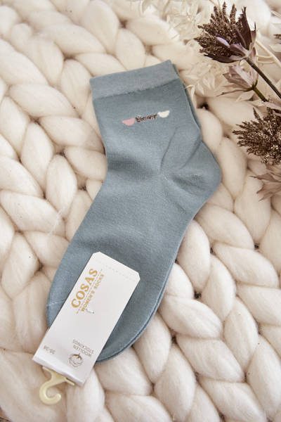 Einfarbige Cosas-Socken aus Baumwolle für Damen Grün