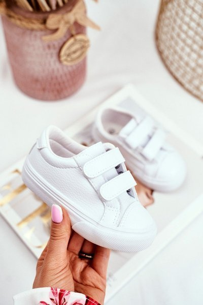 Kinder Klettverschluss Tennisschuhe Weiß Pergomo