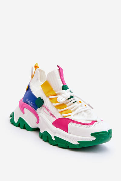 Women's Sock Sneakers White-Green Keaton