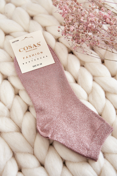Chaussettes Femme En Coton Avec Fil Brillant Cosas Rose