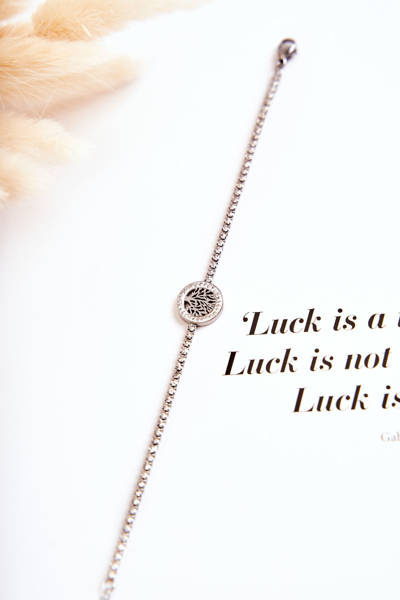 Silberband mit Ornament und Zirkonia