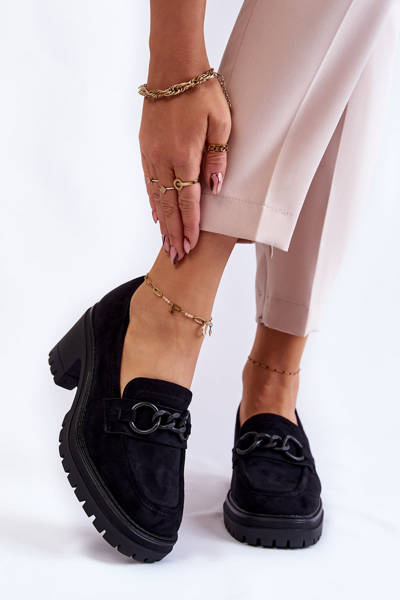 Talons hauts en daim pour femmes noirs Sanya
