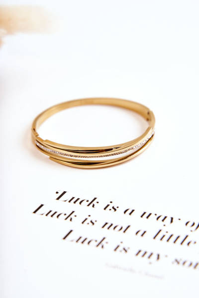 Damen Zirkonia Stahlarmband Gold Myrens