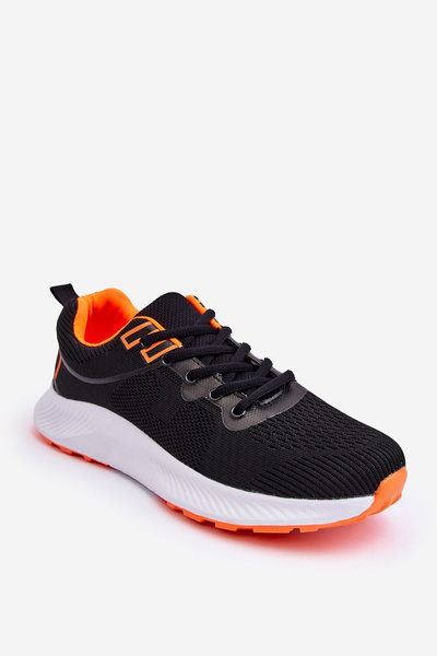 Klassische Herren-Sportschuhe zum Schnüren, Schwarz-Orange Jasper