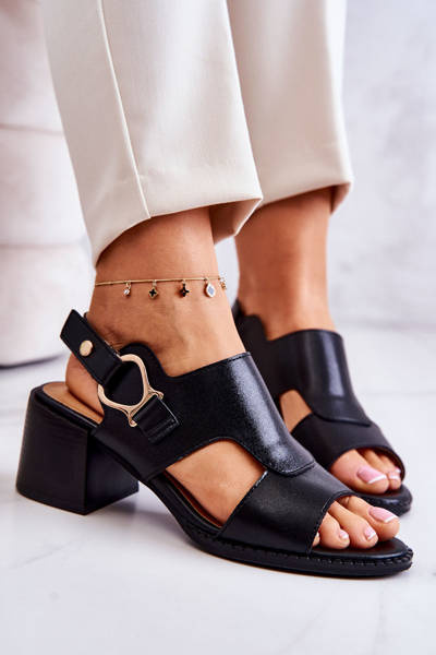 Sandales à Talons Hauts en Cuir La.Fi Noir Leratto
