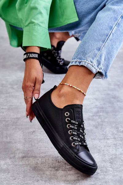 Baskets en cuir pour femmes Big Star KK274106 Noir