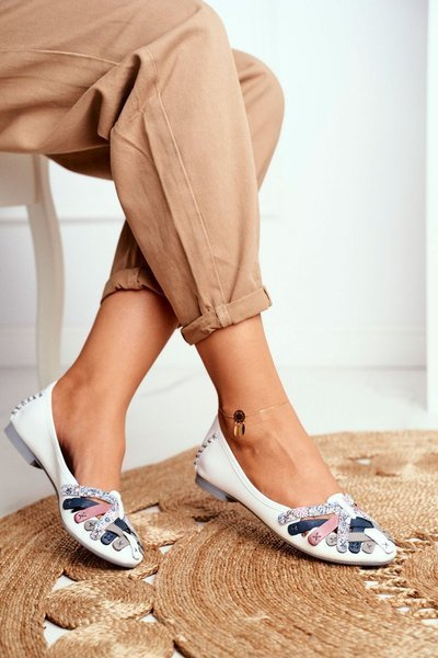 Damen Leder Ballerinas Maciejka Weiß 01358-21