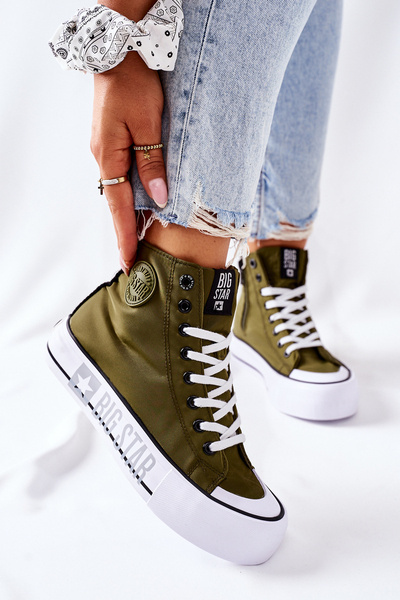 Baskets Hautes Sur Plateforme Big Star II274018 Kaki