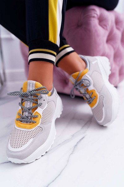 Chaussures Sportives Femme Semelle Haute Jaune Chillout