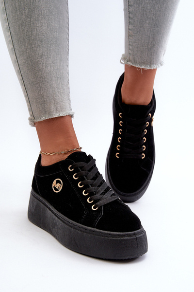 Sneakers cu platformă inalta negre Telirra