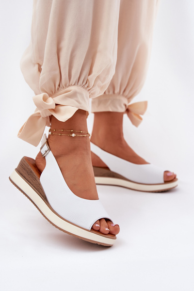 Sandales En Cuir À Talon Artiker 56C2317 Blanches