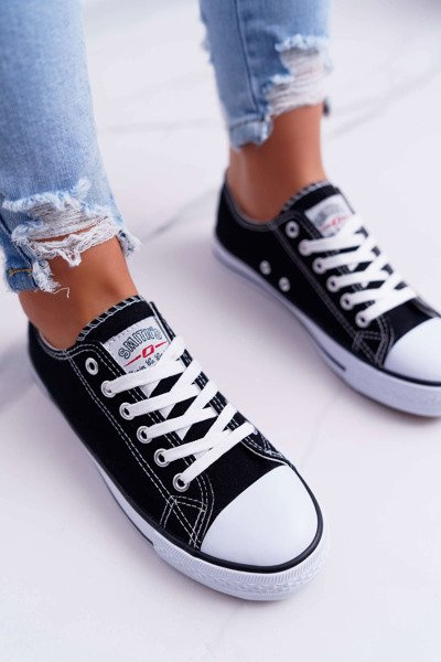 Smith's Damen Low Sneakers Schwarz und Weiß