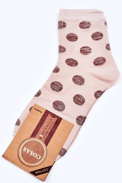 Women's Cotton Polka-Dot Socks COSAS Beige