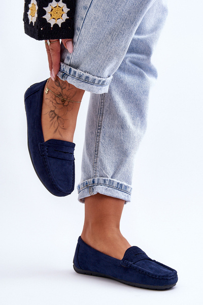 Damen Wildleder Mokassins Dunkelblau Lenvie