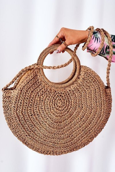 Sac Rond Tressé BRUNO ROSSI Camel