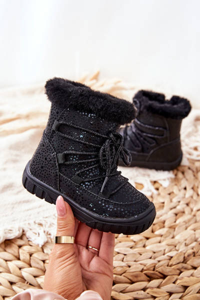 Polár bélésű Snow csizma Black Stars