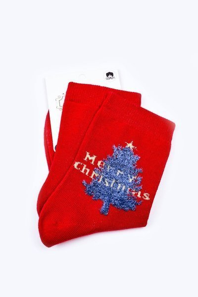 Chaussettes de Noël en coton Joyeux Noël Rouge