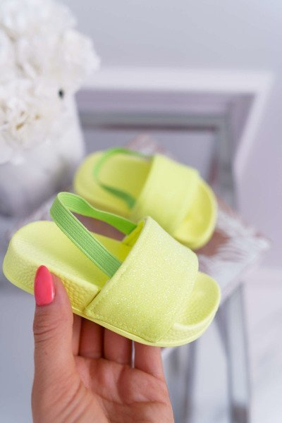 Children's Flip Flops for Girls Brocade Lime Rimia