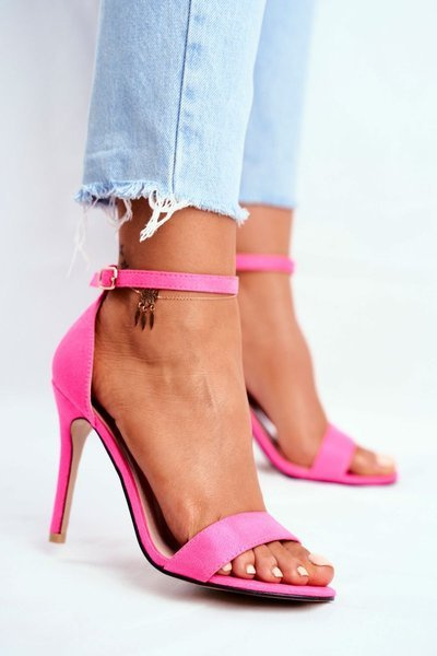 Aukštakulniai zomšiniai sandalai Fuchsia Liberty