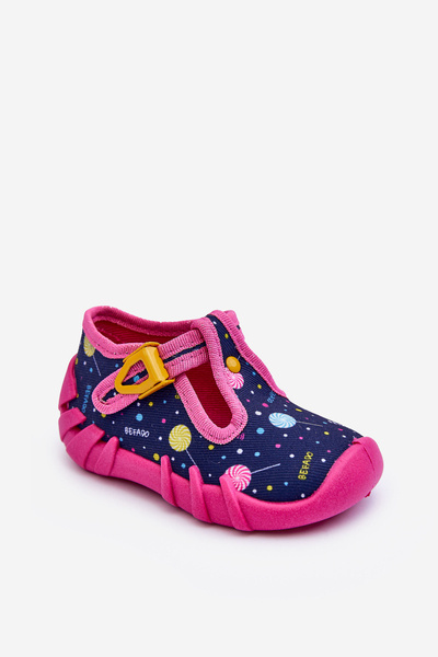 Pantofi pentru fete Papcie BEFADO 110P471 Pink-Navy