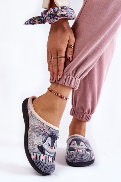 Women's Home Slippers Penguins Inblu EC-81-025 Grey