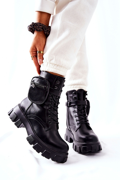 Bottes De Travail Avec Pochette Sur Sangle Noir Lanstrom
